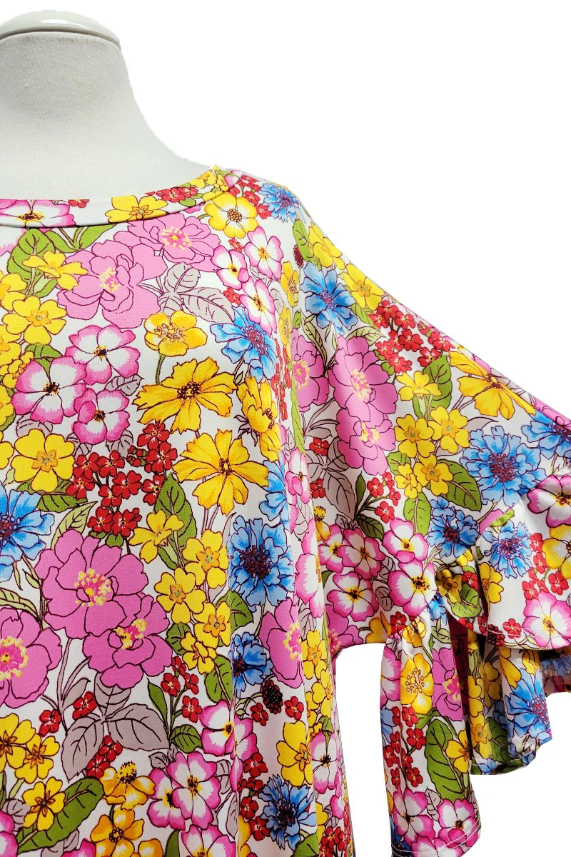 100 PSS {Flowers For Days} Pink/Multi-Color Floral Top EXTENDED PLUS SIZE 2X 3X 4X TRUE TO SIZE!!! - Image 4