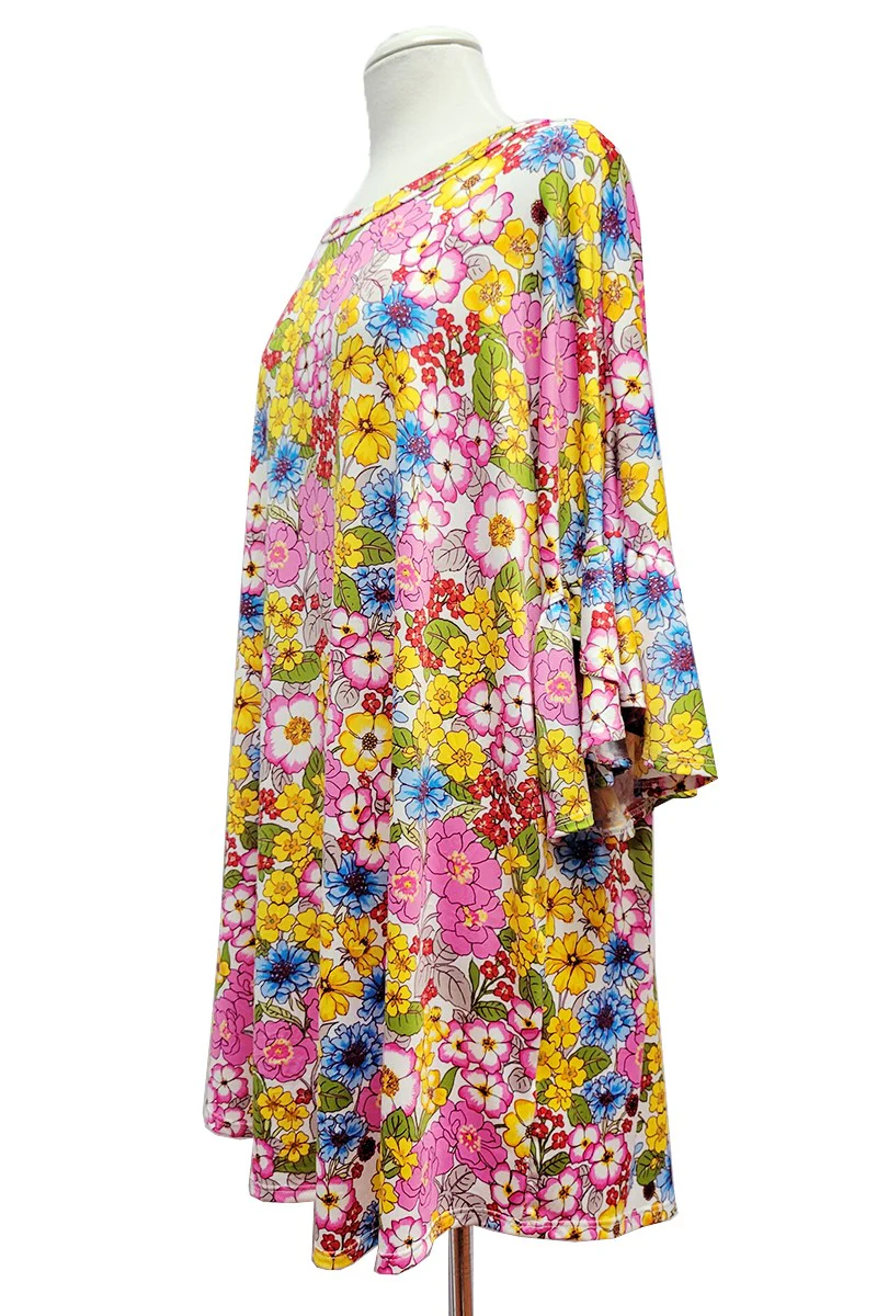 100 PSS {Flowers For Days} Pink/Multi-Color Floral Top EXTENDED PLUS SIZE 2X 3X 4X TRUE TO SIZE!!! - Image 5