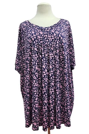100 PSS {Just Hanging Out} Purple Floral Shirred Top EXTENDED PLUS SIZE 2X 3X 4X  TRUE TO SIZE!! - Image 2