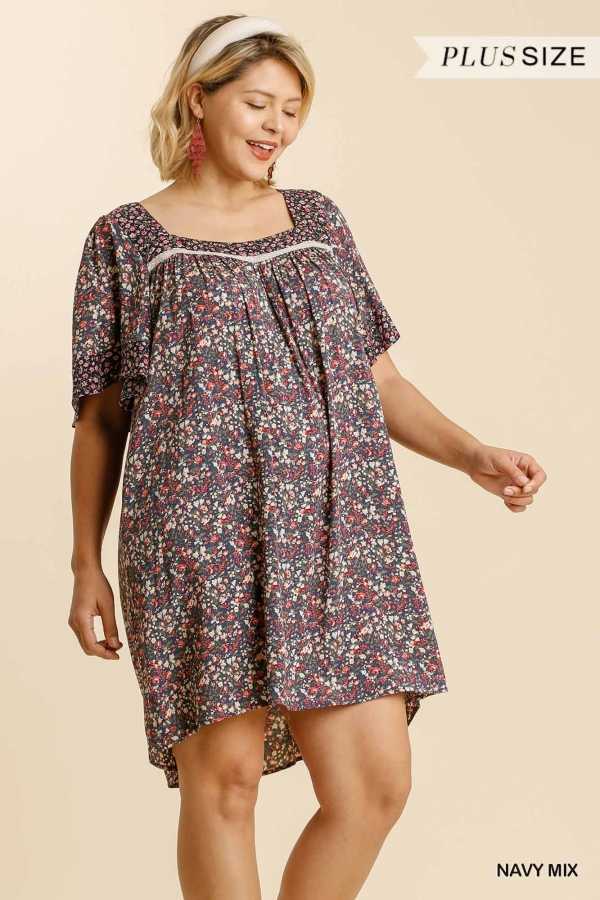 100 PSS {Learning To Grow} UMGEE Navy Floral Dress PLUS SIZE XL 1X 2X - Image 3