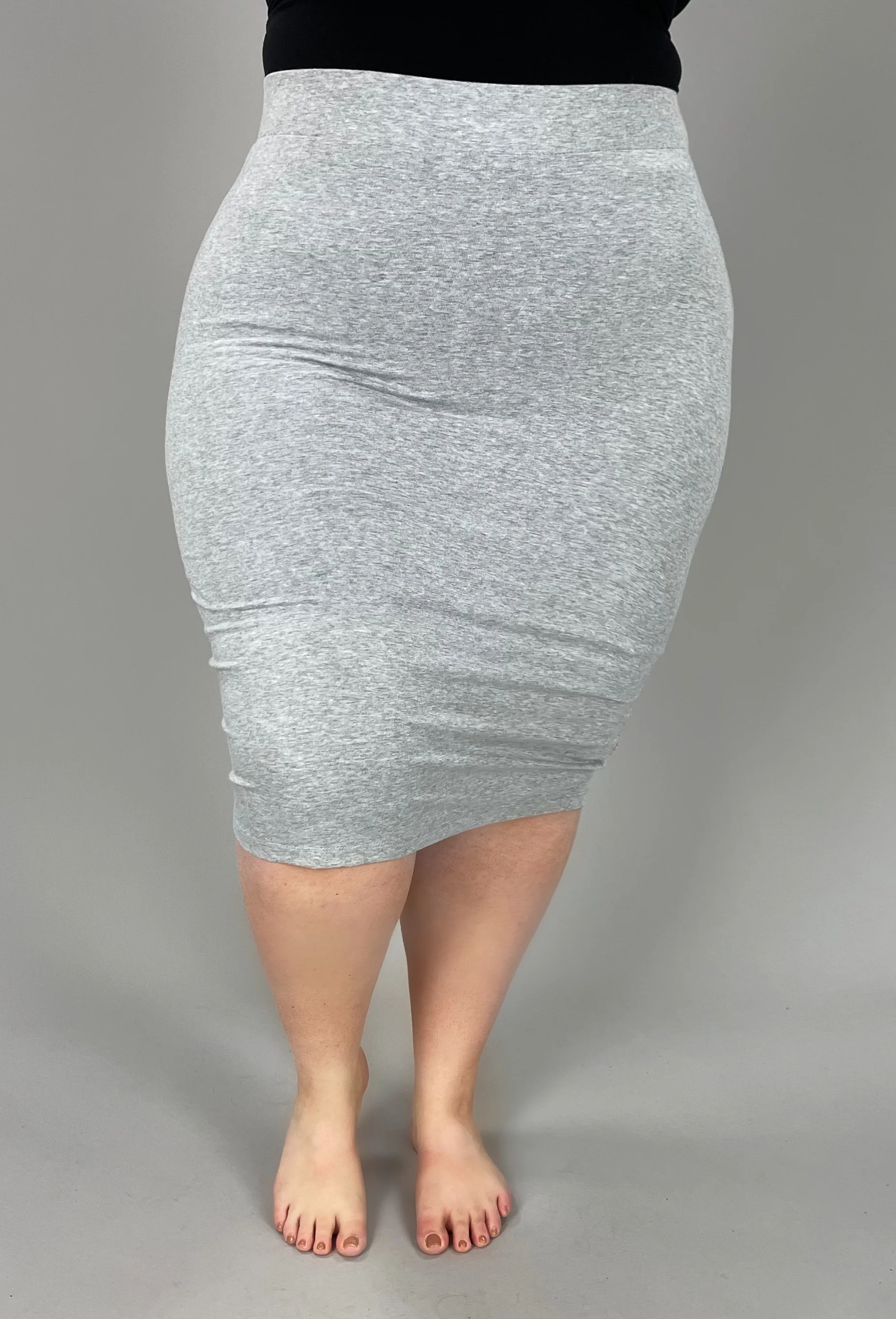 BT-A {Comfy Look} Gray Stretch Pencil Skirt PLUS SIZE XL 2X 3X - Image 3