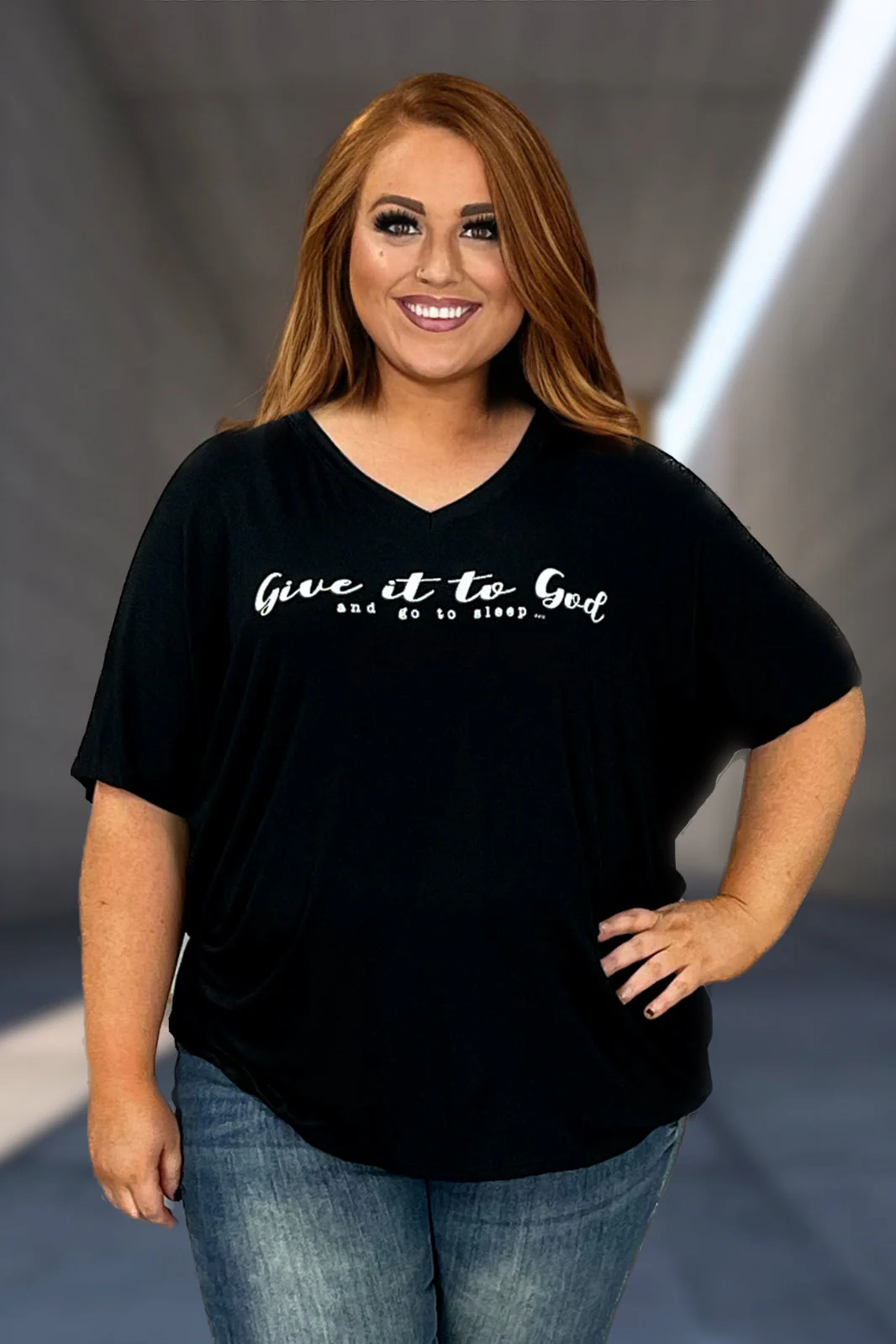 18 GT-A {Give It To God} Black V-Neck Graphic Tee PLUS SIZE 1X 2X 3X - Image 4