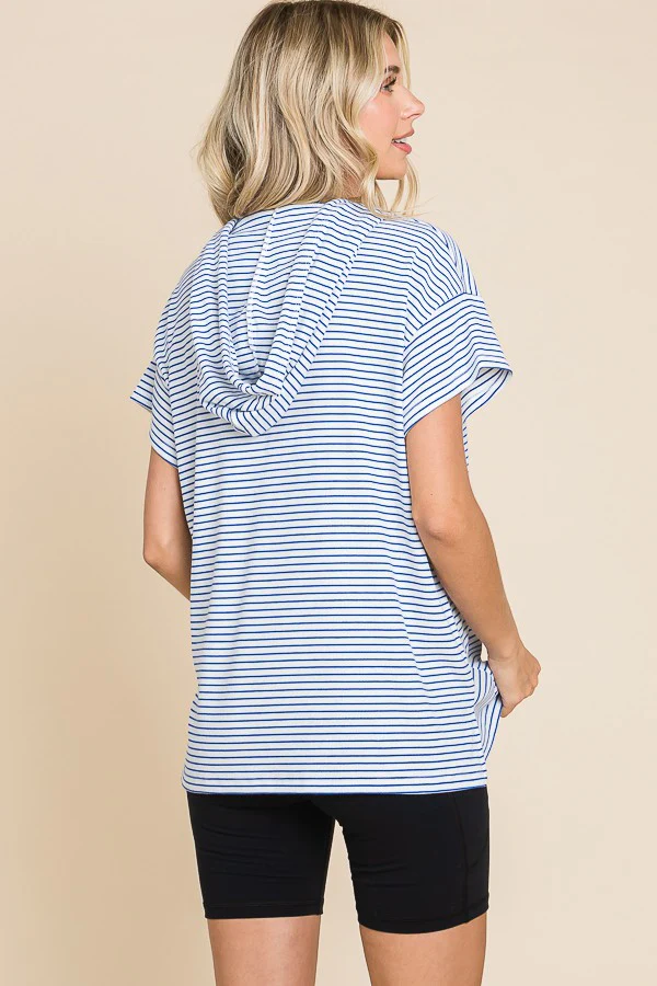 18 HD {Lines Connected} Blue Stripe Print Hoodie PLUS SIZE 1X 2X 3X - Image 3