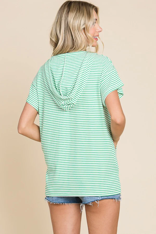 18 HD {Lines Connected} Green Stripe Print Hoodie PLUS SIZE 1X 2X 3X - Image 3