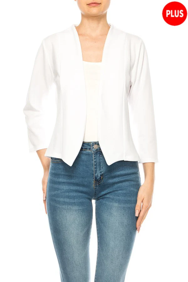 19 OT {On The Clock} White Long Sleeve Cardigan PLUS SIZE XL 2X 3X - Image 2