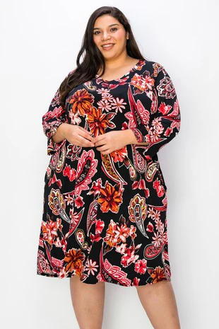 24 PQ {Fool For You} Black Red Floral V-Neck Dress EXTENDED PLUS SIZE 3X 4X 5X - Image 4