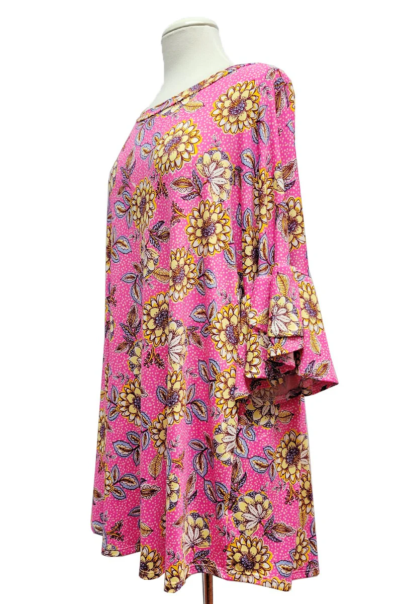 24 PSS {Making Life Great} Pink/Yellow Floral Top EXTENDED PLUS SIZE 4X 5X 6X (Size Up 1 Size) - Image 5