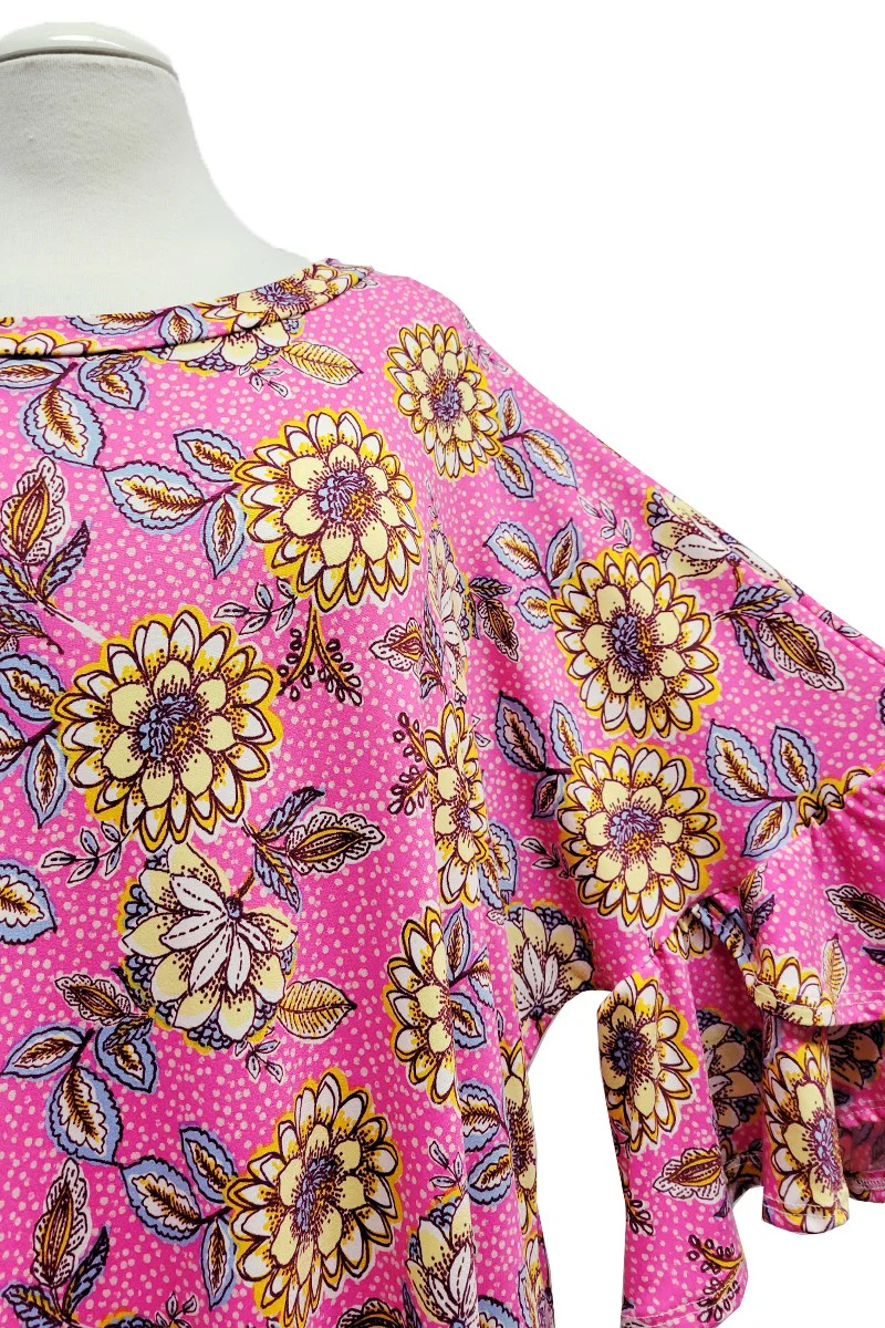 24 PSS {Making Life Great} Pink/Yellow Floral Top EXTENDED PLUS SIZE 4X 5X 6X (Size Up 1 Size) - Image 6