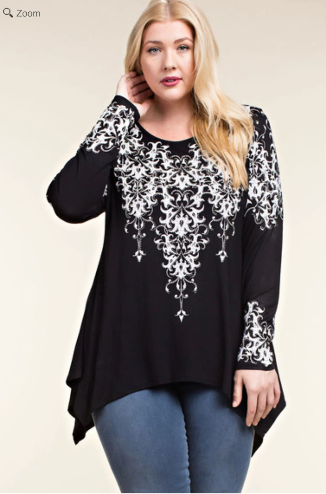 24 SD {Rare Dream} VOCAL Black Print Top w/ Studs PLUS SIZE 1X 2X 3X - Image 2