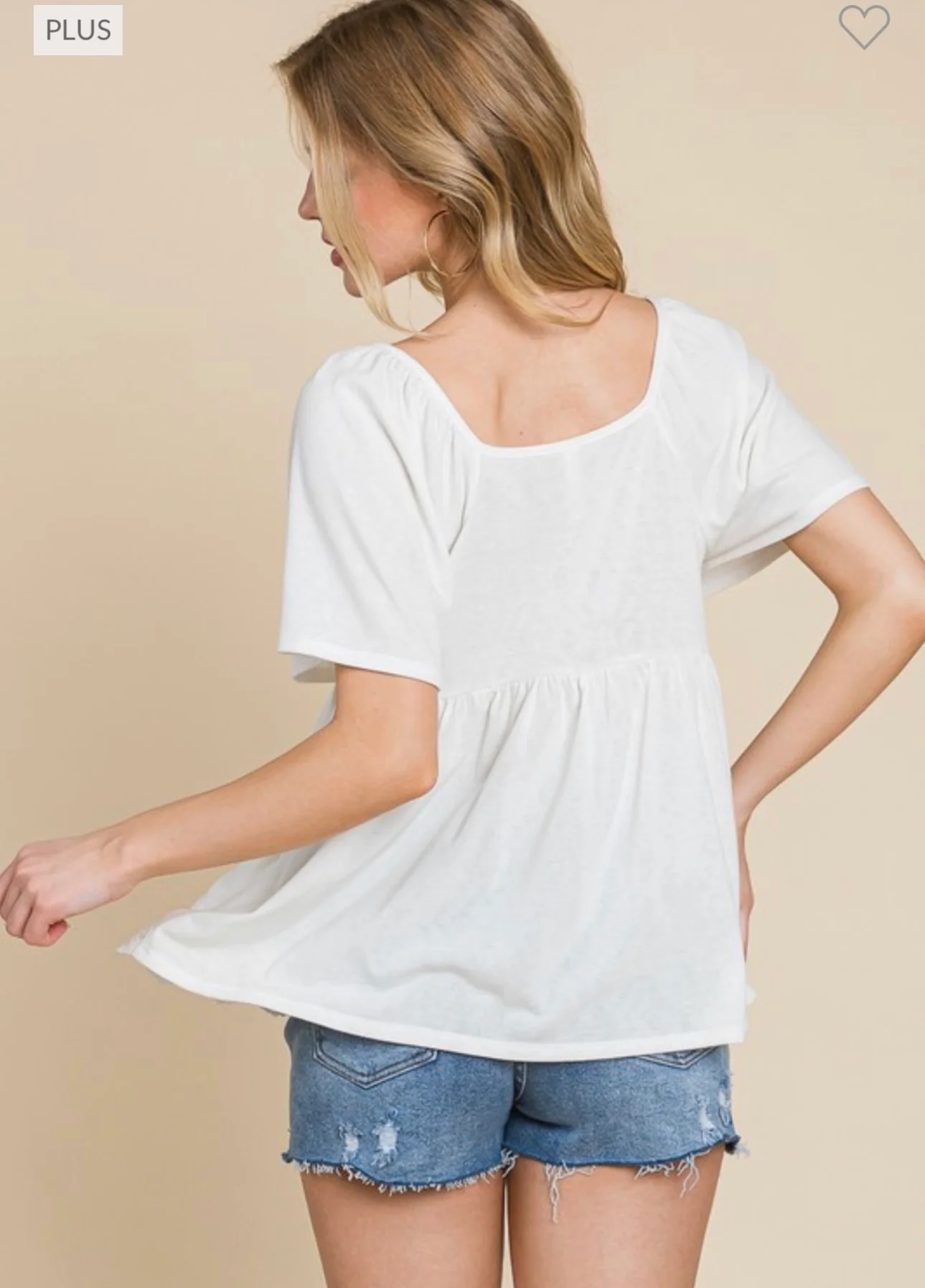 28 SSS {Sweet Perfection} Off White Babydoll Top w/Lace PLUS SIZE 1X 2X 3X - Image 5