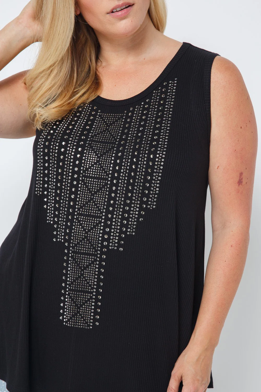 39  SV {After Everything} VOCAL Black Ribbed Top w/Studs PLUS SIZE XL 2X 3X - Image 5