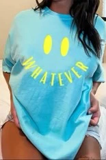41 GT {Whatever} Aqua Comfort Colors Graphic Tee PLUS SIZE 3X - Image 2