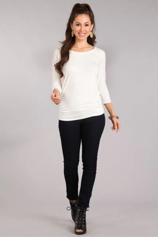 44 SQ {Make Me Believe} Ivory Dolman Quarter Sleeve Top PLUS SIZE 1X 2X 3X - Image 3