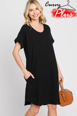 54 SSS-Z {Fashion Meets Class} Black Dress w/Pockets PLUS SIZE XL 2X 3X - Image 3
