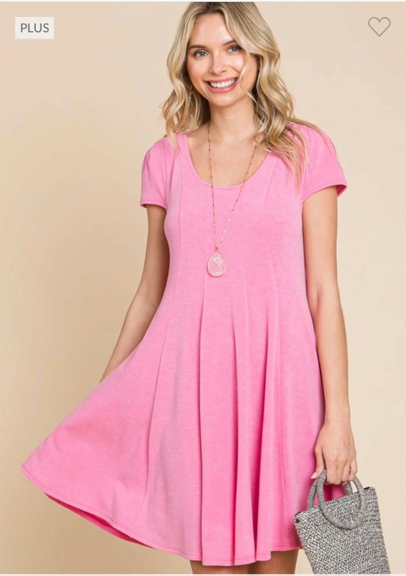 58 SSS-A {Candid Kisses} Pink Scoop Neck Dress PLUS SIZE 1X 2X 3X - Image 5