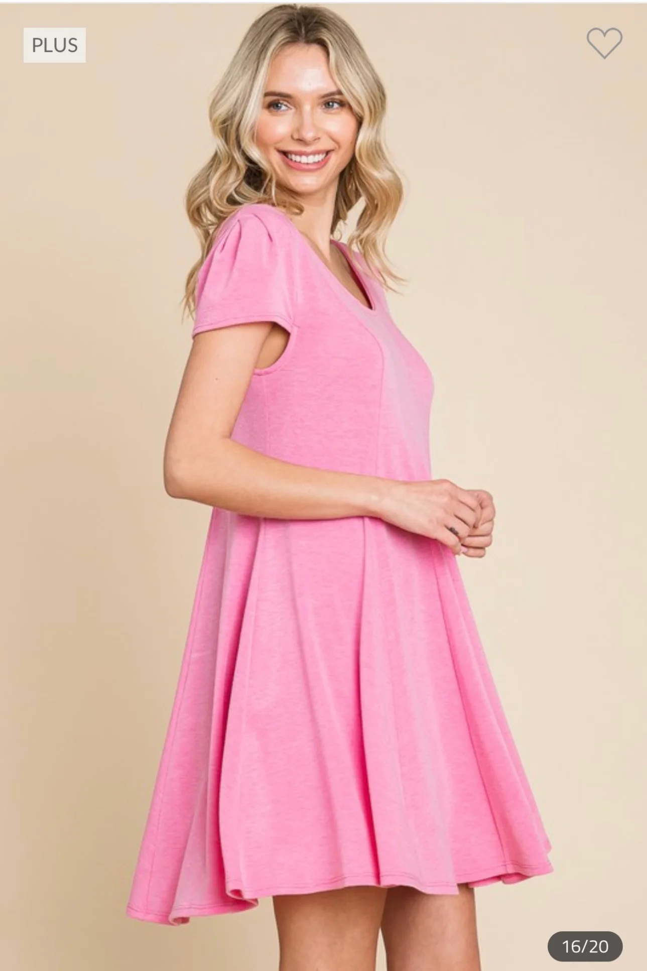 58 SSS-A {Candid Kisses} Pink Scoop Neck Dress PLUS SIZE 1X 2X 3X - Image 6