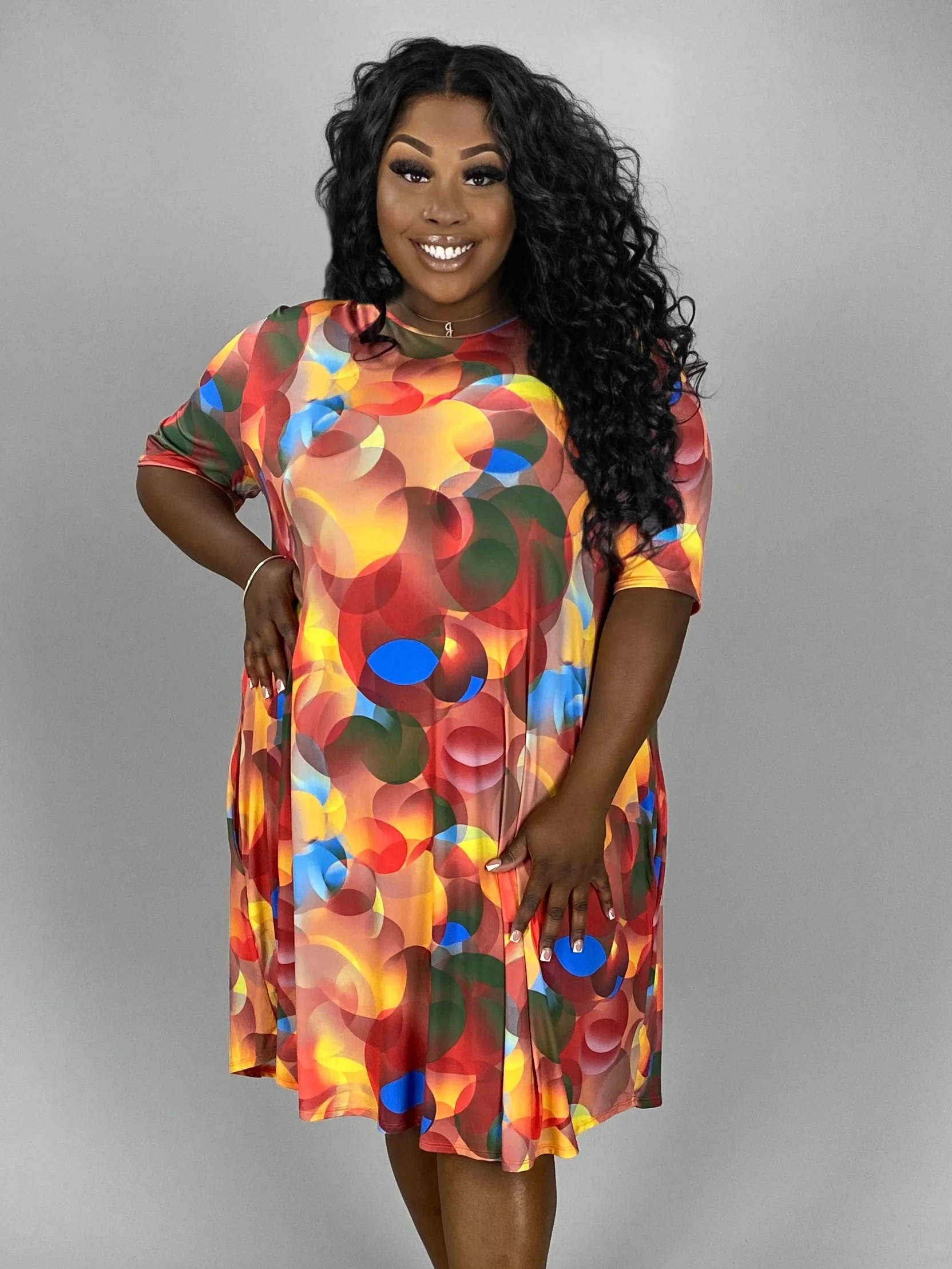 64 PSS {All About The Circles} Multi-Color Print Dress EXTENDED PLUS SIZE 4X 5X 6X - Image 4