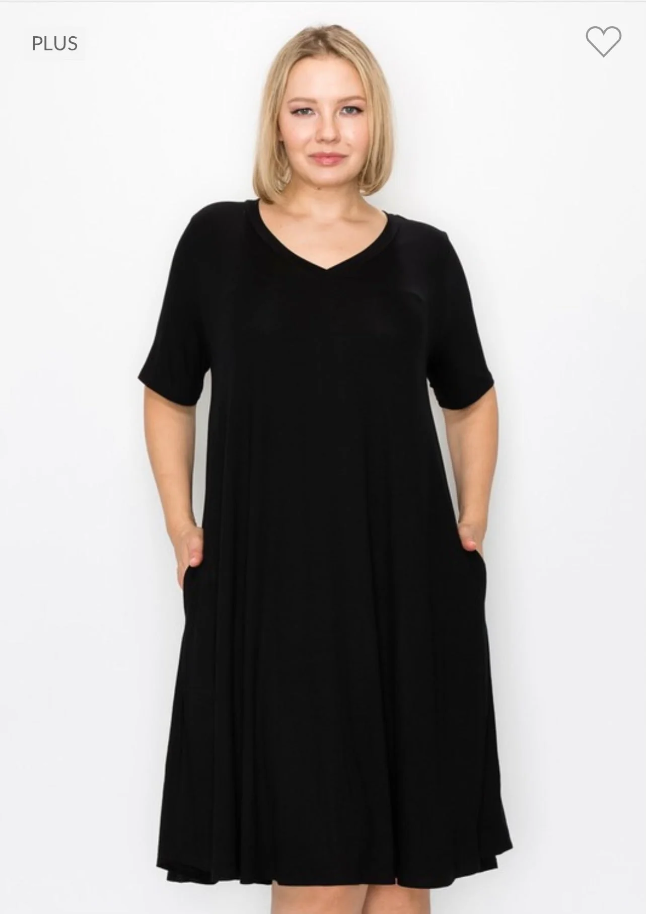 69 SSS-A {Lovely Tonight} Black V-Neck Dress PLUS SIZE 1X 2X 3X - Image 3