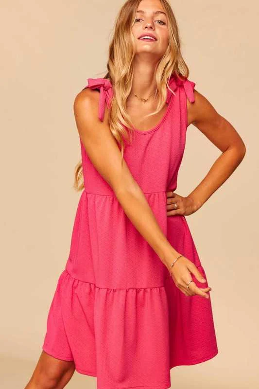 74 SV-B {Finally Fantastic} Fuchsia Tiered w Tie Detail PLUS SIZE 1X 2X 3X - Image 6