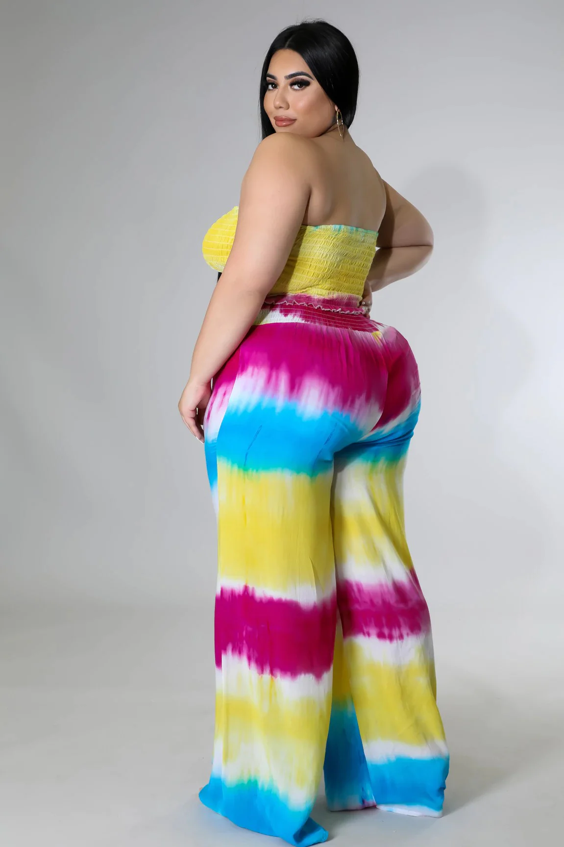 99 SET {Admittedly Extra} Yellow Tie Dye Bandeau Pant Set EXTENDED PLUS SIZE 5X - Image 3