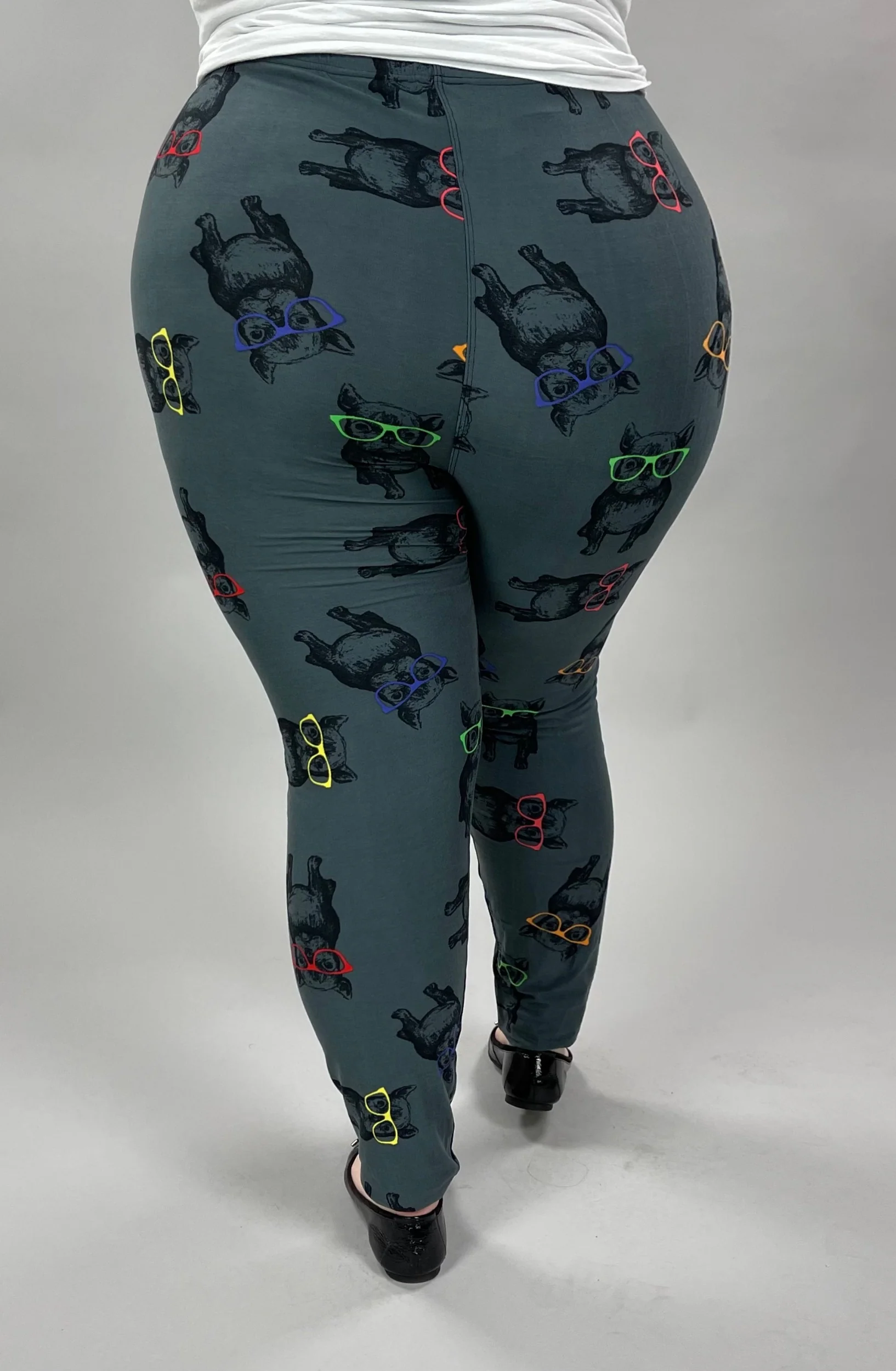 LEG-55 {Cool Pups}  Dogs w/Glasses Printed Leggings - Image 3