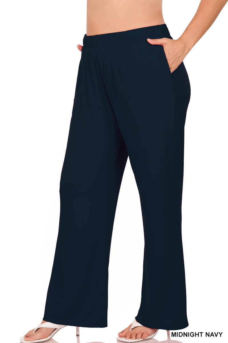 BT-B {Lovely View} Navy Drawstring Lounge Pants PLUS SIZE 1X 2X 3X - Image 2