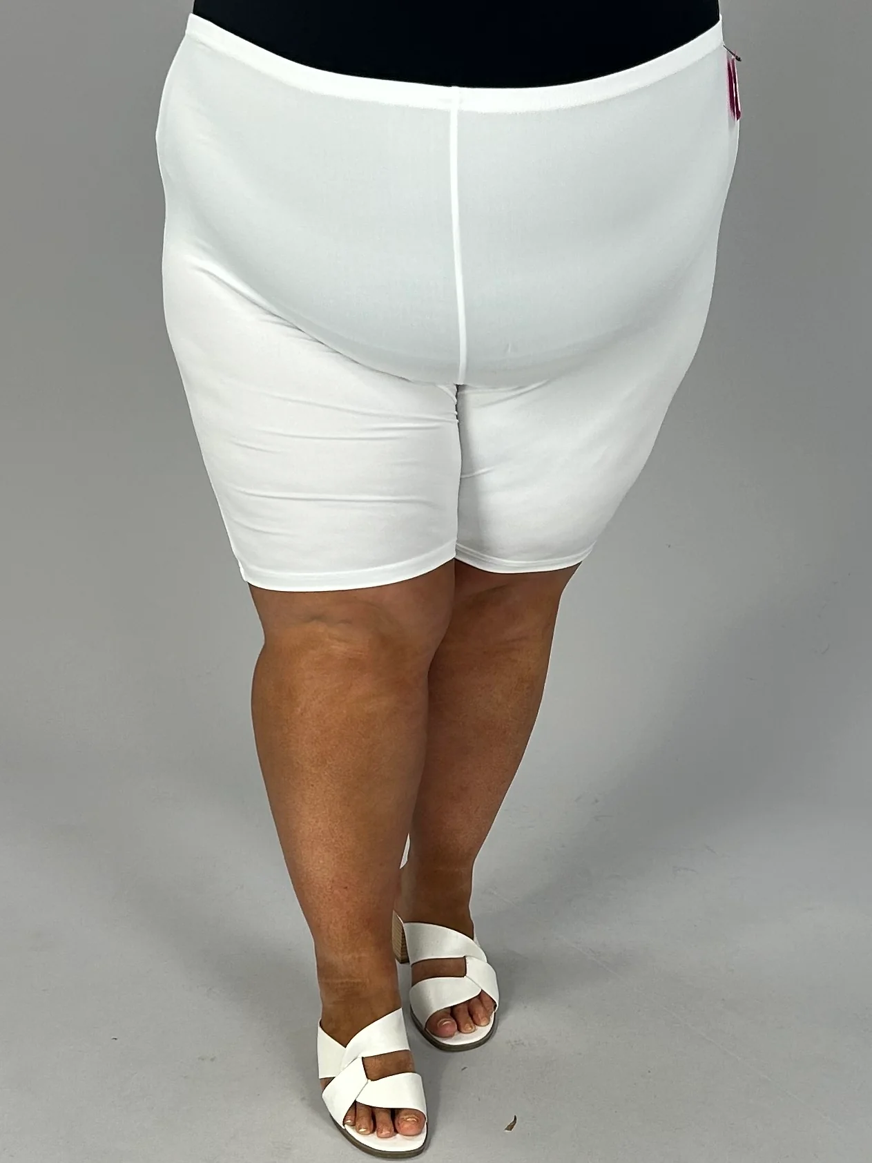 BT-H {Slowly I Turn} White Biker Shorts CW EXTENDED PLUS SIZE 4X 5X