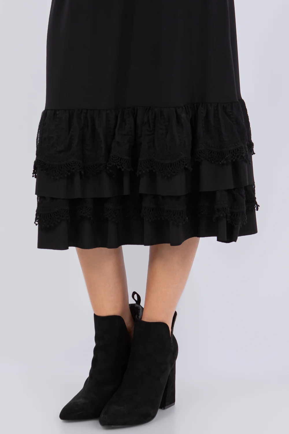 BT-I {Dare To Dream} Black Lace Ruffle Hem Skirt PLUS SIZE XL 1X 2X 3X - Image 3