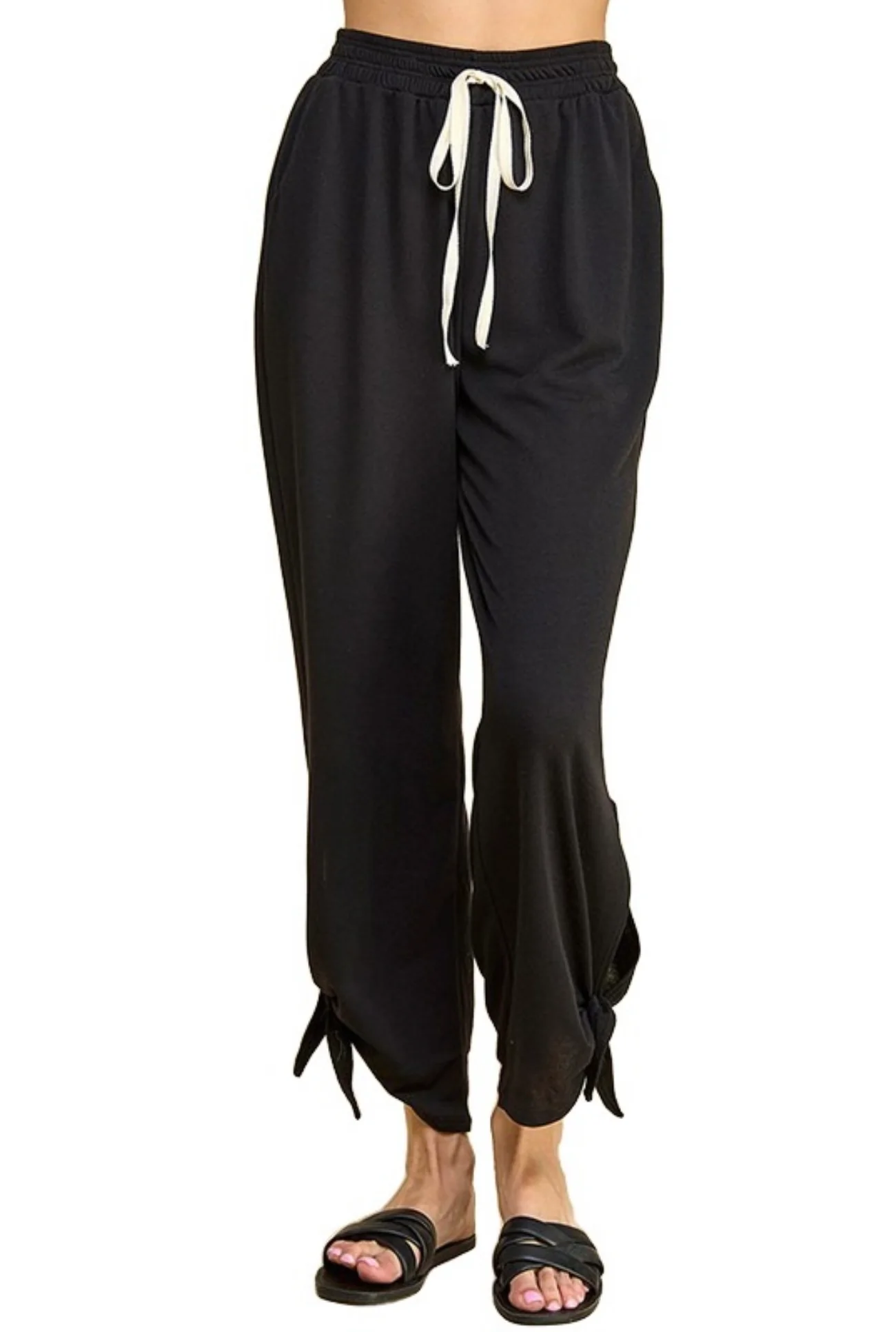 BT-S {Out Of Excuses} Black Split Tied Jogger Pants PLUS SIZE 1X 2X 3X - Image 3