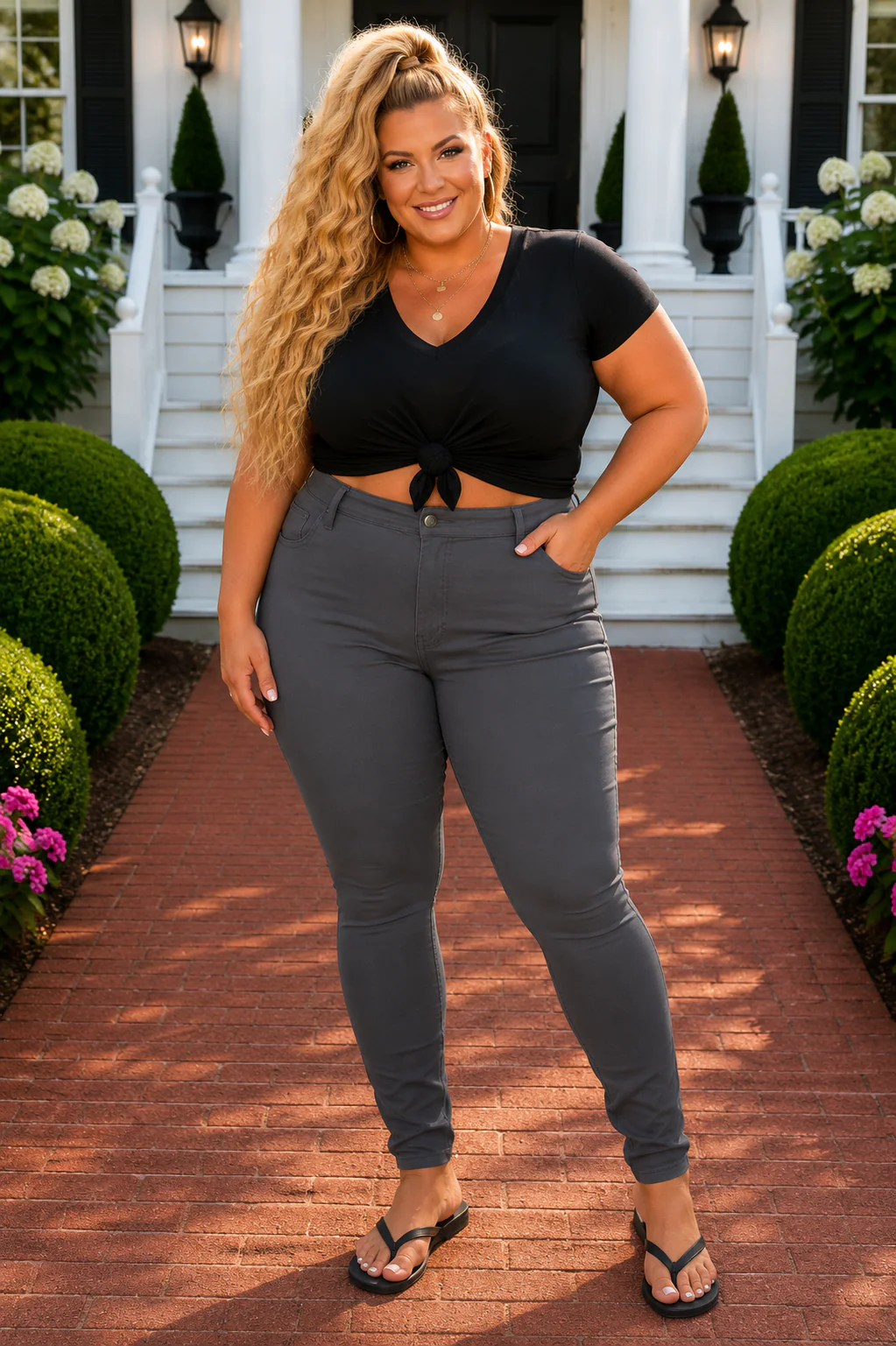 LEG-54 {Talk About It} Charcoal Denim Skinny Jeans PLUS EXTENDED XL X 3X 4X