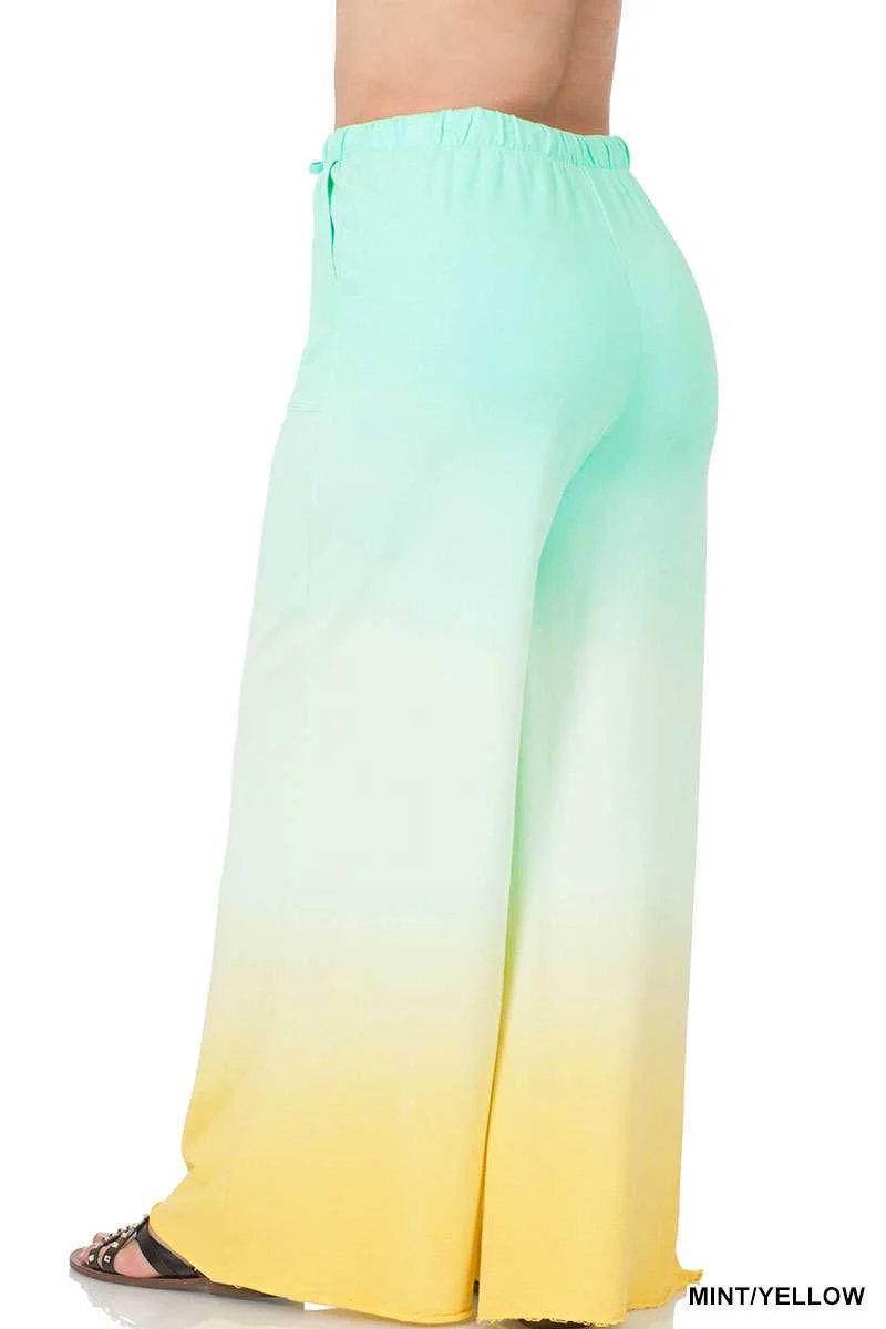 LEG-68 {Always Around Me} Mint Dip-Dye Flare Leg Joggers PLUS SIZE 1X 2X 3X - Image 3