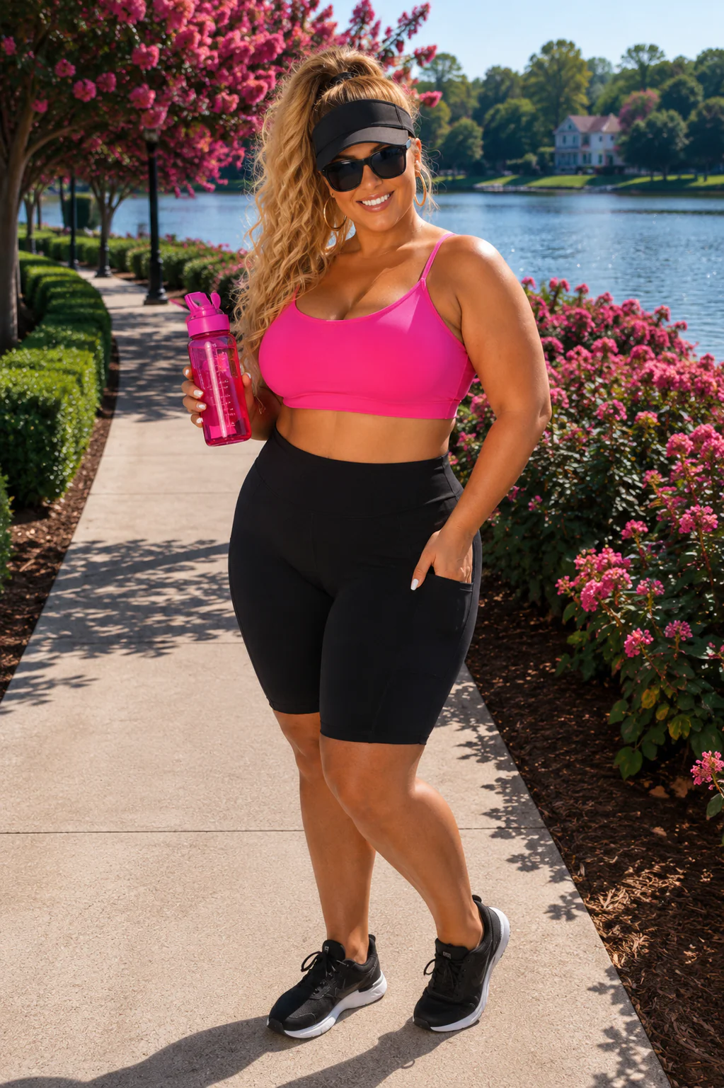 BT-Z {Challenge Me} Black Biker Shorts w/Pockets PLUS SIZE 1X 2X 3X