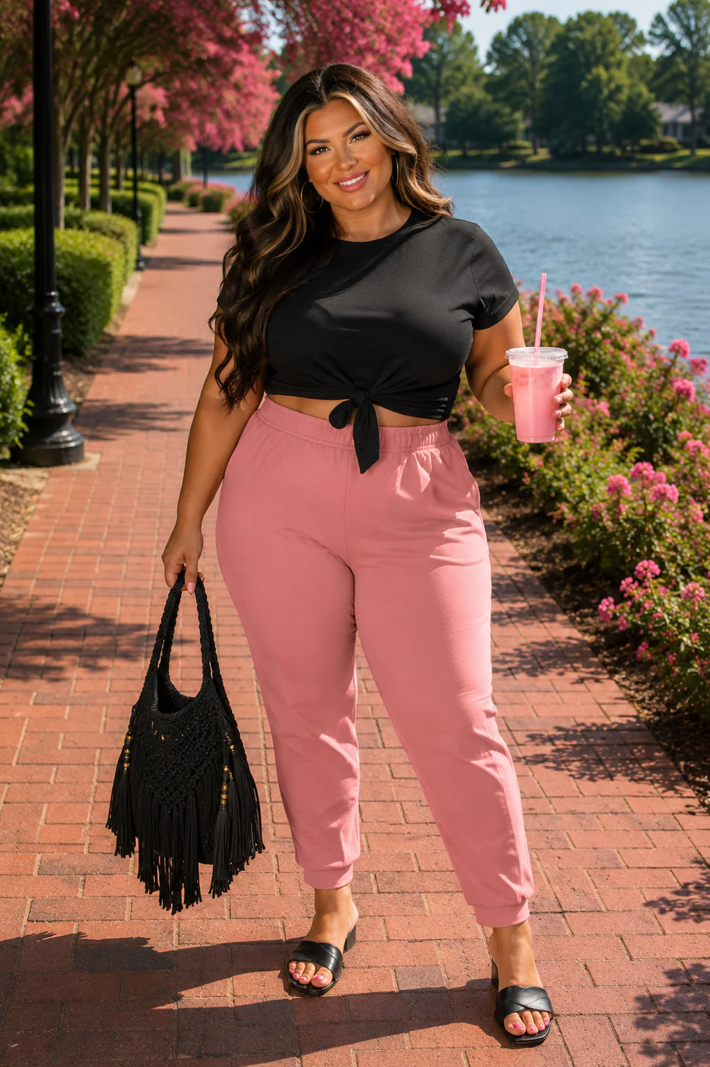 LEG-50 {Forward Motion} Mauve Joggers w/Pockets PLUS SIZE 1X 2X 3X