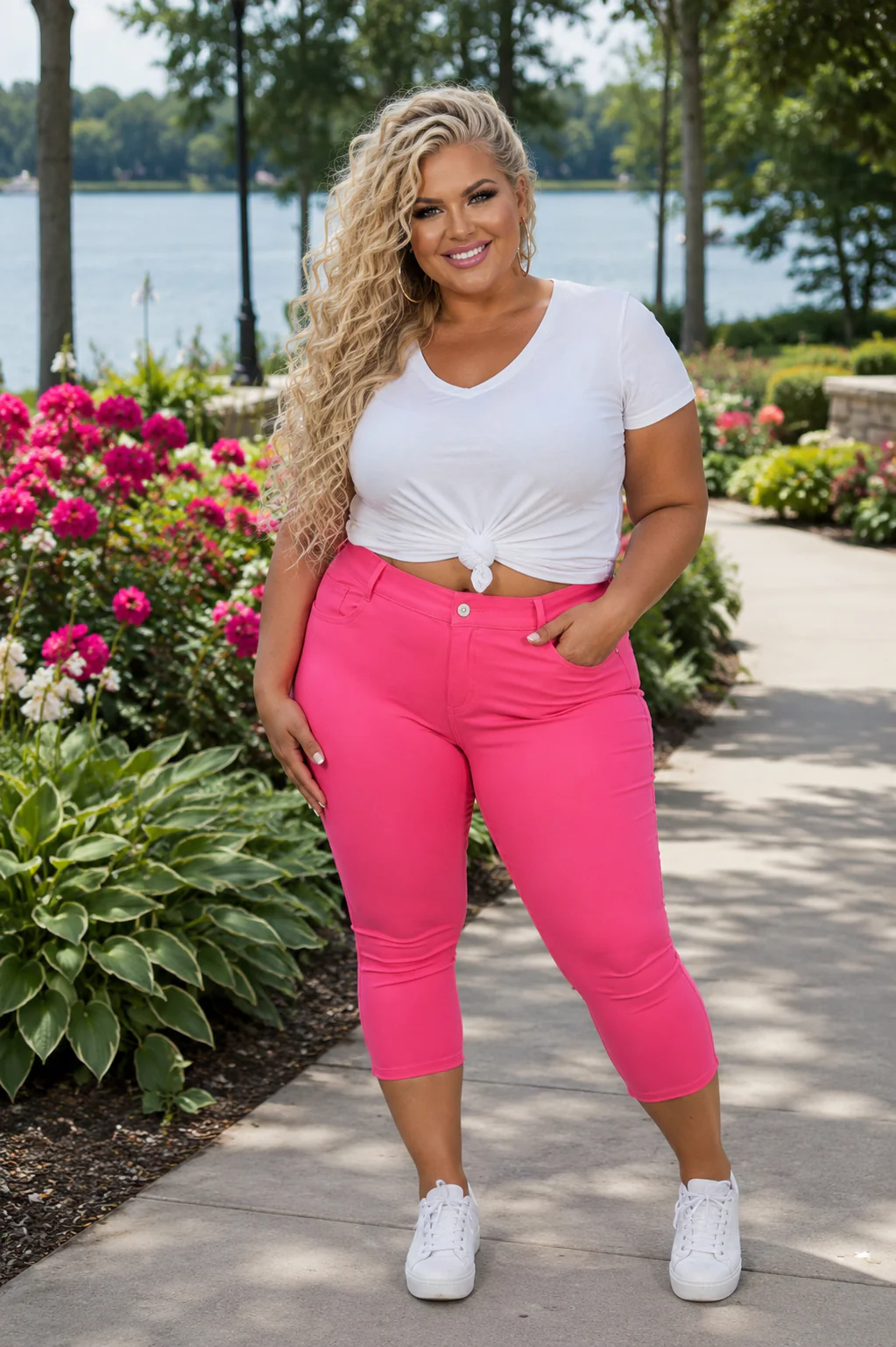 LEG-19 {Fuchsia Revolution} Fuchsia Capri Jeggings PLUS SIZE 1X 2X 3X