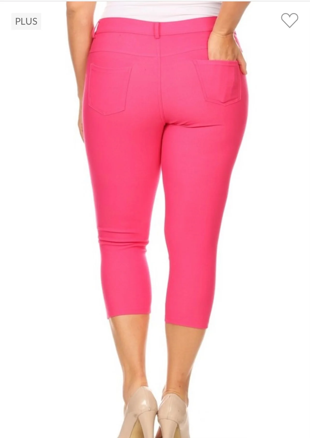 LEG-19 {Fuchsia Revolution} Fuchsia Capri Jeggings PLUS SIZE 1X 2X 3X - Image 3