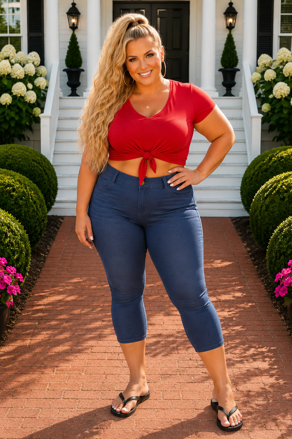 LEG-31 {Navy Revolution} Navy Capri Length Jeggings PLUS SIZE 1X 2X 3X