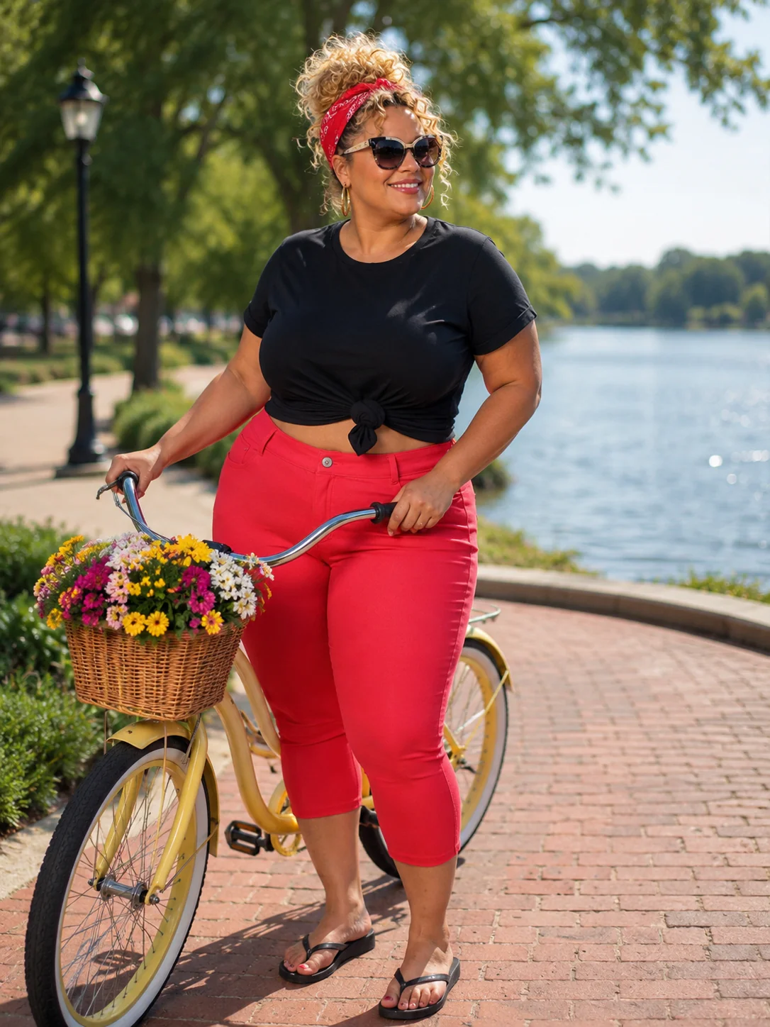 LEG-71 {Red Revolution} Cherry Red Capri Jeggings PLUS SIZE 1X 2X 3X