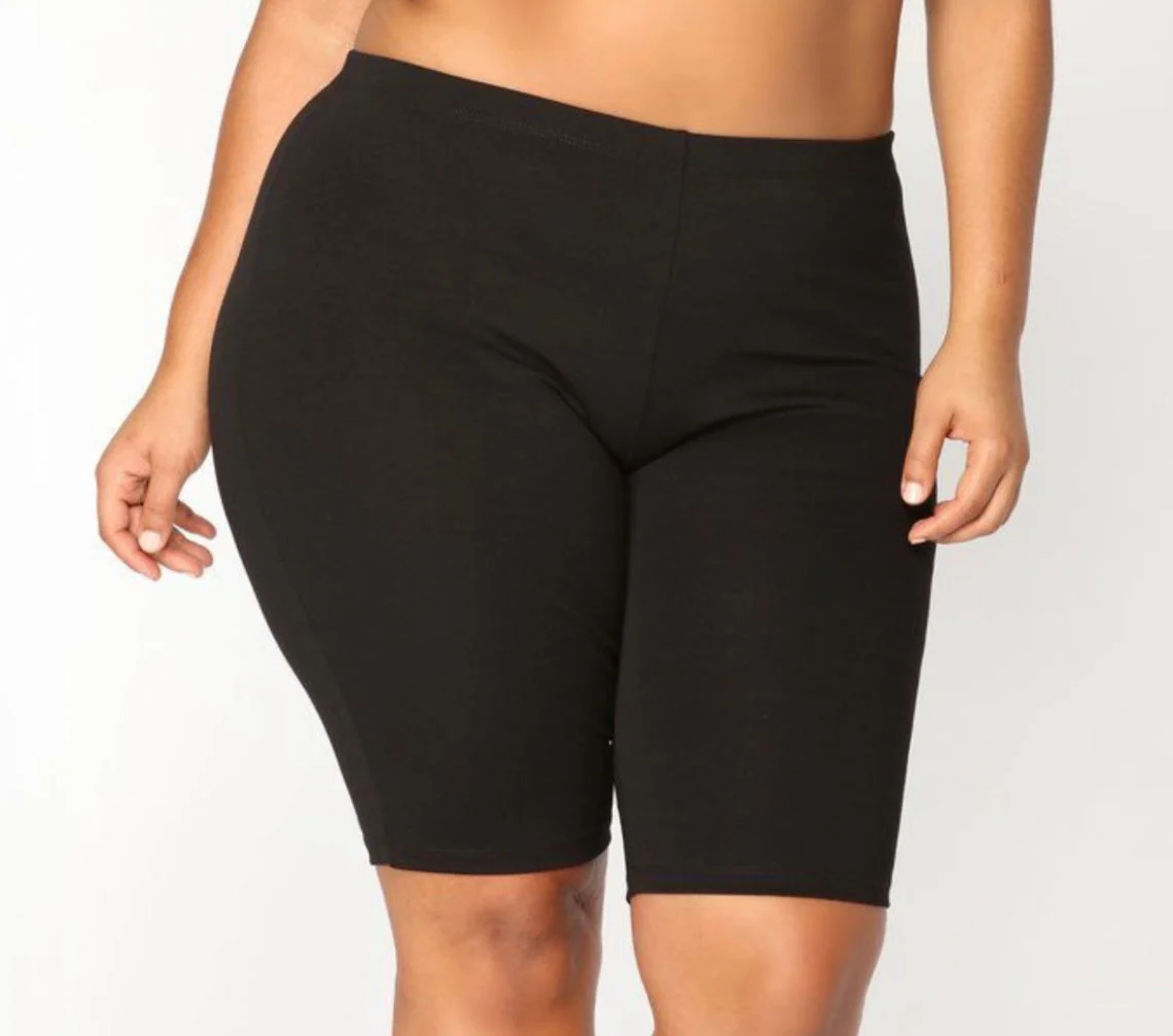BT-R {Sleek Vibes} BLACK Biker Shorts PLUS SIZE 1X 2X - Image 3