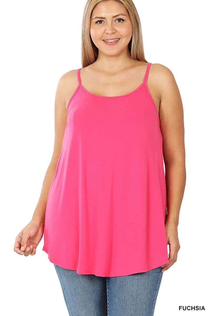 TANK {Beautiful Things} Fuchsia V-Neck Tank Top PLUS SIZE 1X 2X 3X - Image 2
